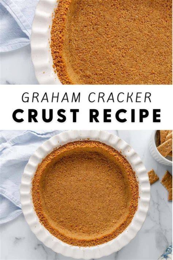 Graham cracker crust in a pie plate.